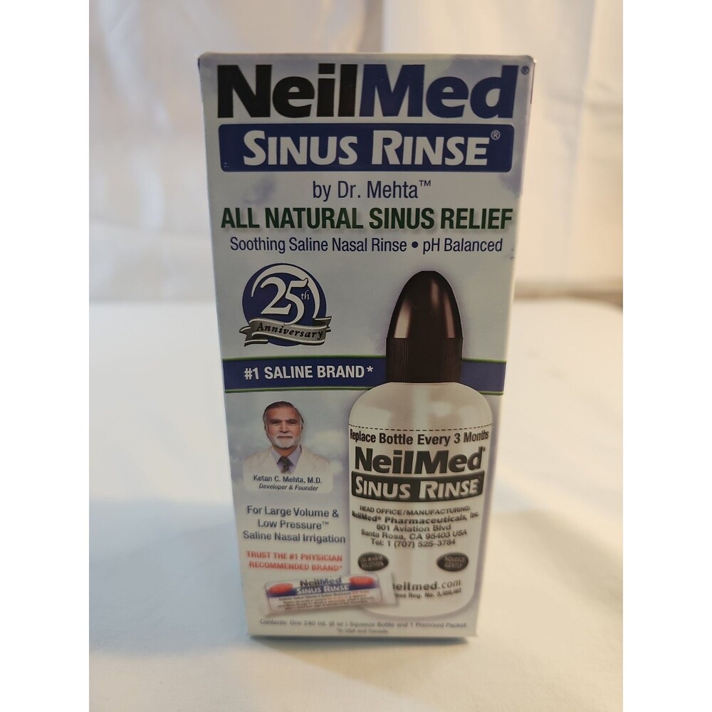 NeilMed Sinus Rinse 1 Squeeze Bottles 8 OZ+1 Packet Exp date: 03/2029